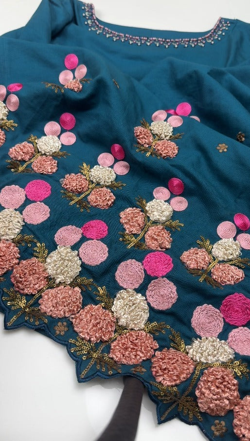 2 Piece - Stitched Embroidered Dhanak Suit