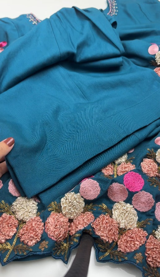 2 Piece - Stitched Embroidered Dhanak Suit